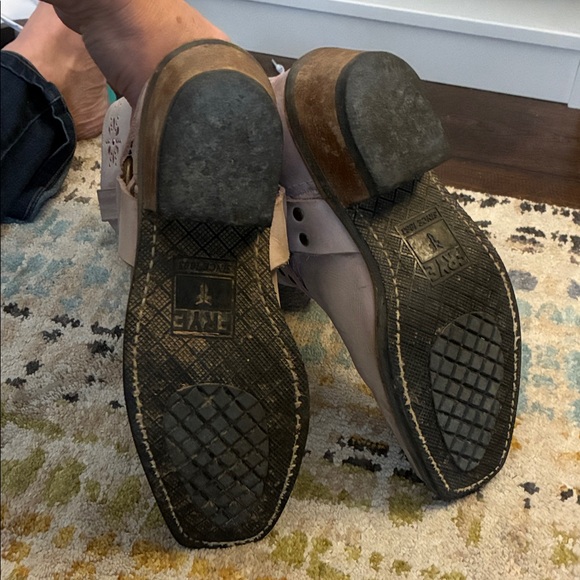 Frye Creamy pink Leather cowboy Boots sz 7 - Picture 8 of 9